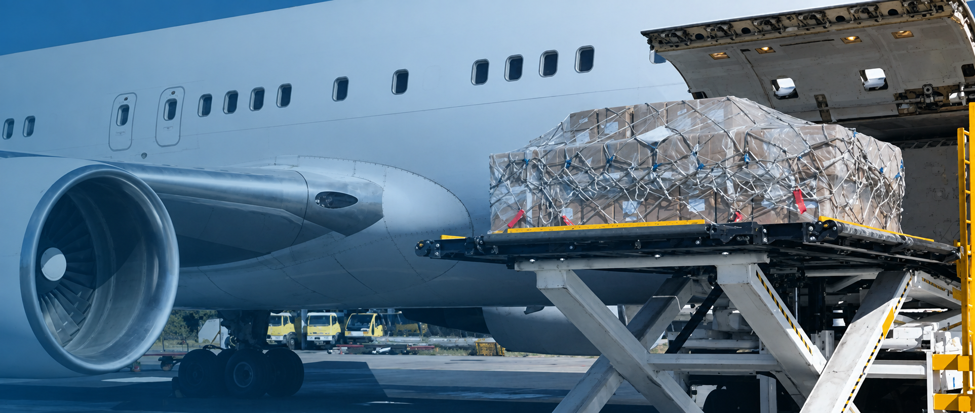 Air cargo pallet loading onto an aircraft
