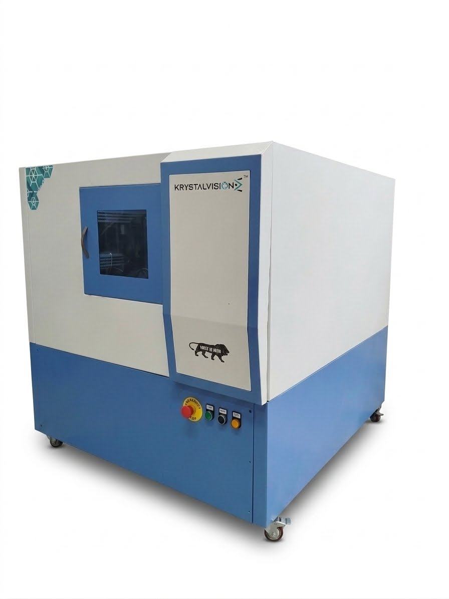 Front view of a Krystalvision cabinet industrial X-ray system